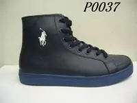 polo ralph lauren oiled suede high top boat chaussures in lt poo37 noir